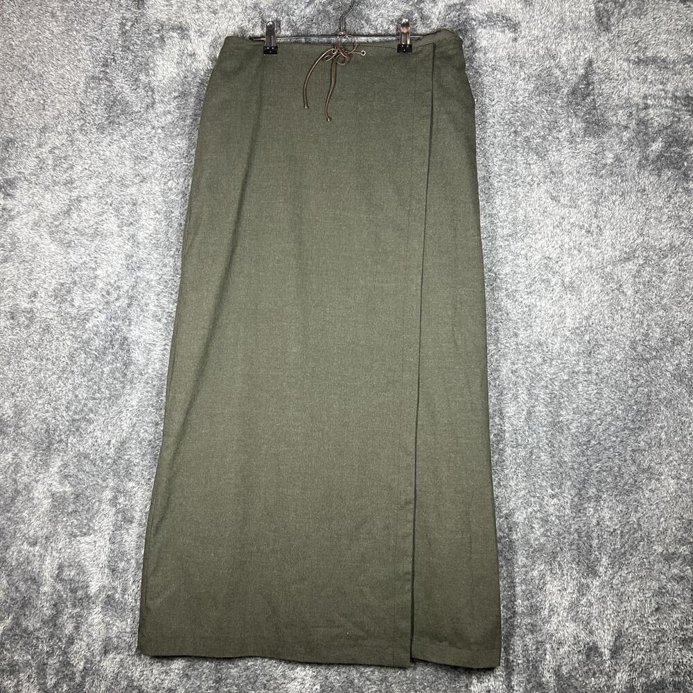 Apostrophe Skirt Womens 12 Green Long Pencil Stretch Lined Slit Zip Workwear